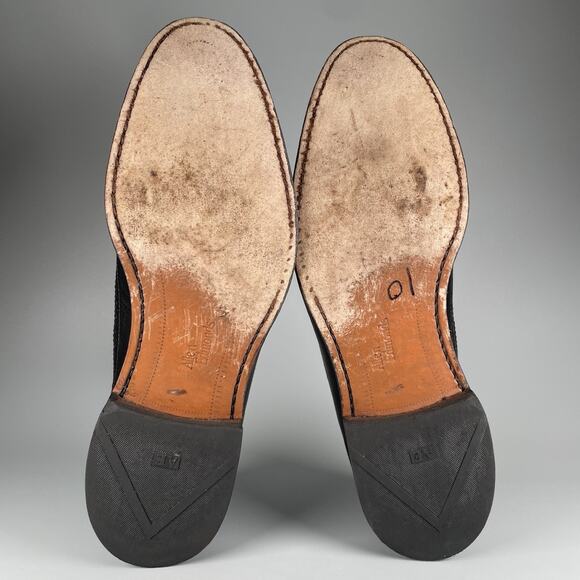 Allen Edmonds Mcgregor Men’s 10 E Black Leather Wingtip Oxford Dress Shoes GUC - Picture 4 of 9